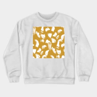 White over Gold Brushtroke Dots Crewneck Sweatshirt